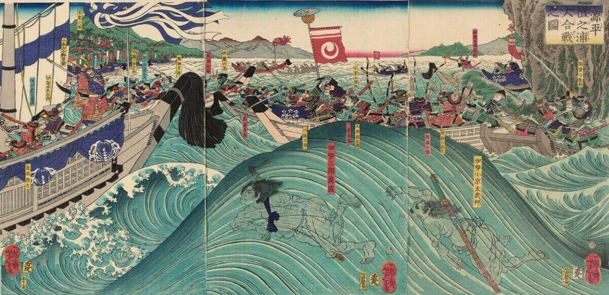 Trong trận Dan no Ura, Samurai thuộc gia tộc Taira trầm mình xuống biển sau khi thất bại.